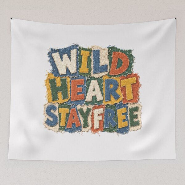 Item preview, Wild Heart Stay Free Vintage Patchwork  designed and sold by freshwear design.