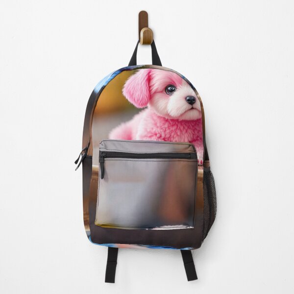 Item preview, Two Colorful Fluffy Puppies Sitting Side By Side designed and sold by designdukan.