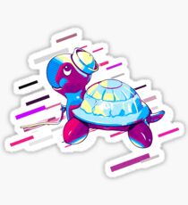 Pegatina Turtle leatherback turtle Eighties Retro Violet and Purple