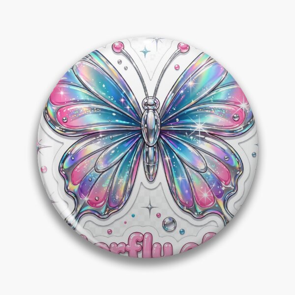 Item preview, Butterfly Effect Y2K Chrome Butterfly Sticker designed and sold by Wild Shades.