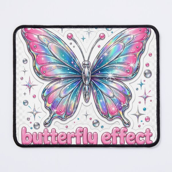 Item preview, Butterfly Effect Y2K Chrome Butterfly Sticker designed and sold by Wild Shades.