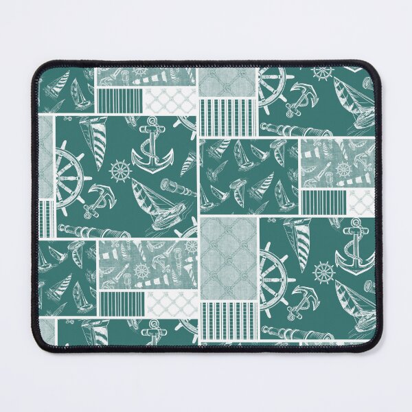 Item preview, Quilt Design Nautical Charcoal Sketches Collection- Features Netting, Stripes, Nautical Items, and Lighthouse Designs-Bluegreen designed and sold by PD-Coastal.