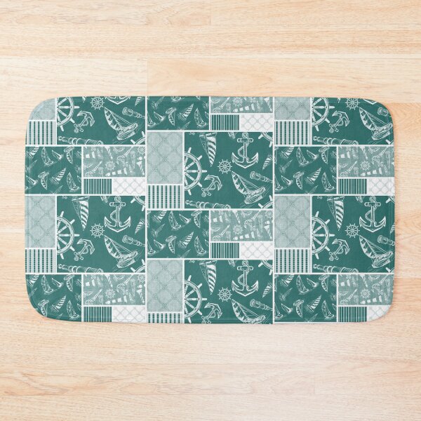 Item preview, Quilt Design Nautical Charcoal Sketches Collection- Features Netting, Stripes, Nautical Items, and Lighthouse Designs-Bluegreen designed and sold by PD-Coastal.