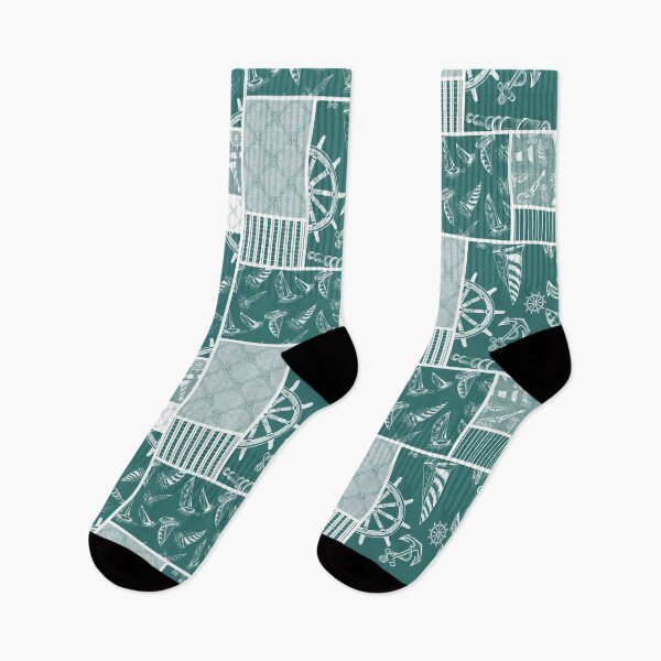Item preview, Quilt Design Nautical Charcoal Sketches Collection- Features Netting, Stripes, Nautical Items, and Lighthouse Designs-Bluegreen designed and sold by PD-Coastal.