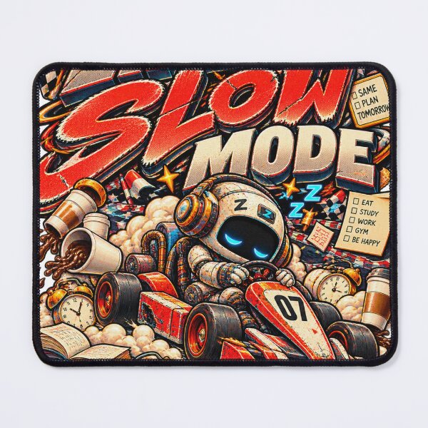 Item preview, Life in Slow Mode – Sleepy Robot Racing Humor designed and sold by NarpLTD.