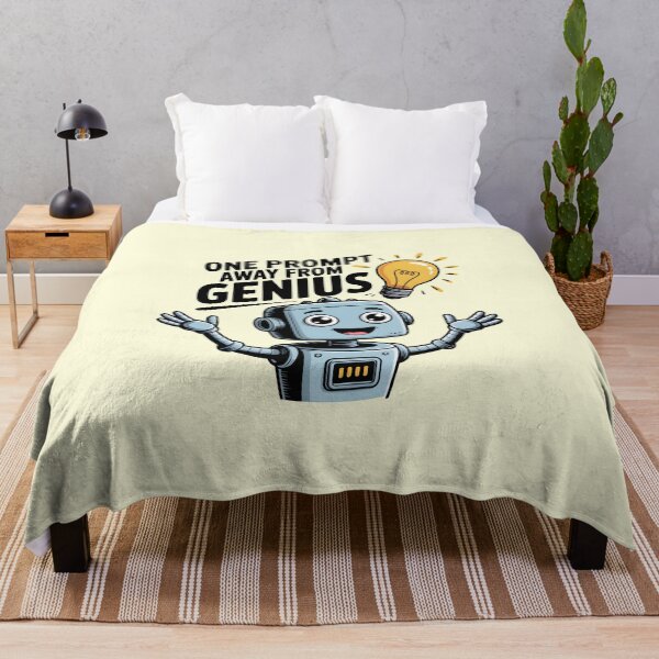 Item preview, One Prompt Away From Genius – Funny AI Prompt Humor Design designed and sold by Jollys-ArtShop.