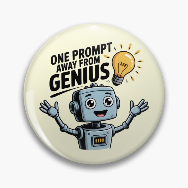 Item preview, One Prompt Away From Genius – Funny AI Prompt Humor Design designed and sold by Jollys-ArtShop.