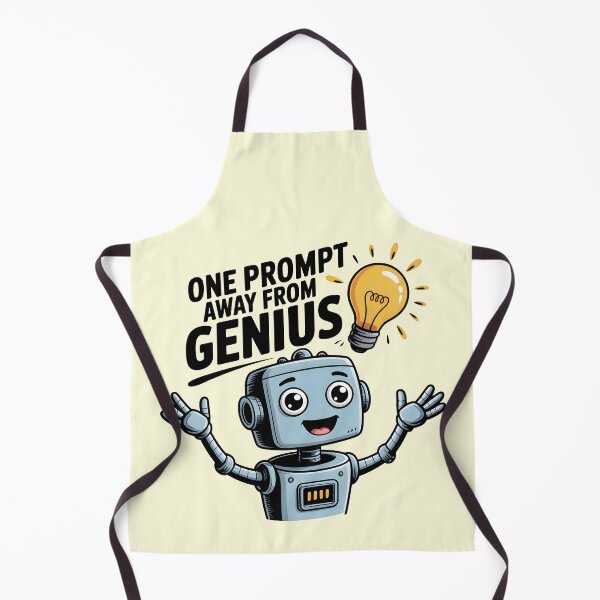 Item preview, One Prompt Away From Genius – Funny AI Prompt Humor Design designed and sold by Jollys-ArtShop.