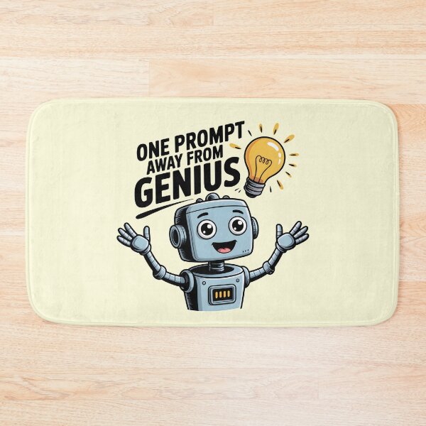 Item preview, One Prompt Away From Genius – Funny AI Prompt Humor Design designed and sold by Jollys-ArtShop.