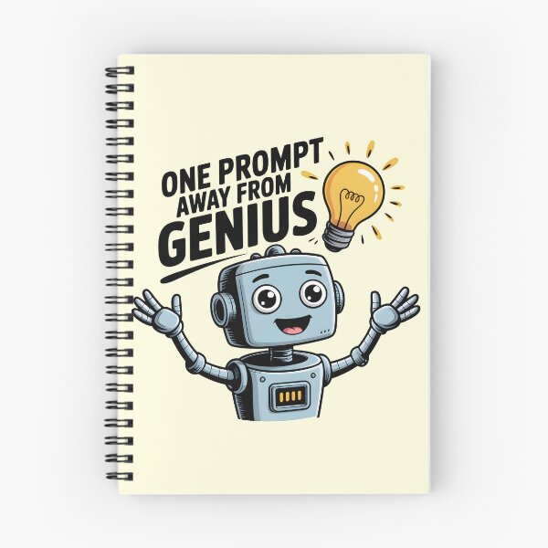Item preview, One Prompt Away From Genius – Funny AI Prompt Humor Design designed and sold by Jollys-ArtShop.