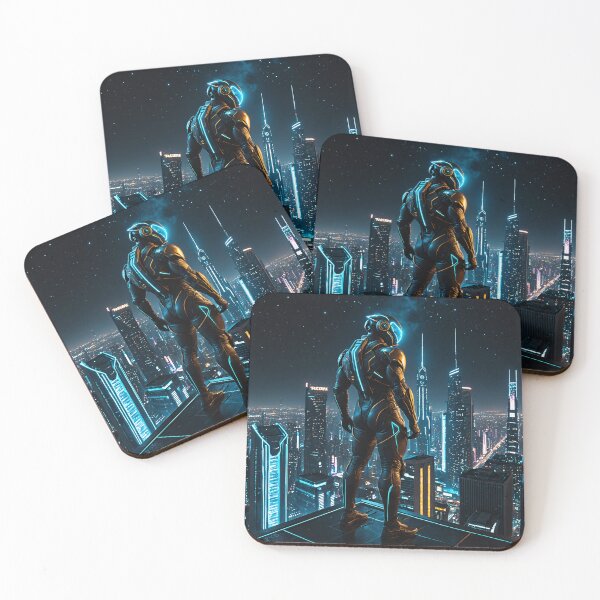 Aperçu de l'œuvre berpunk Soldier Neon City Skyline créée et vendue par 5KQuality.