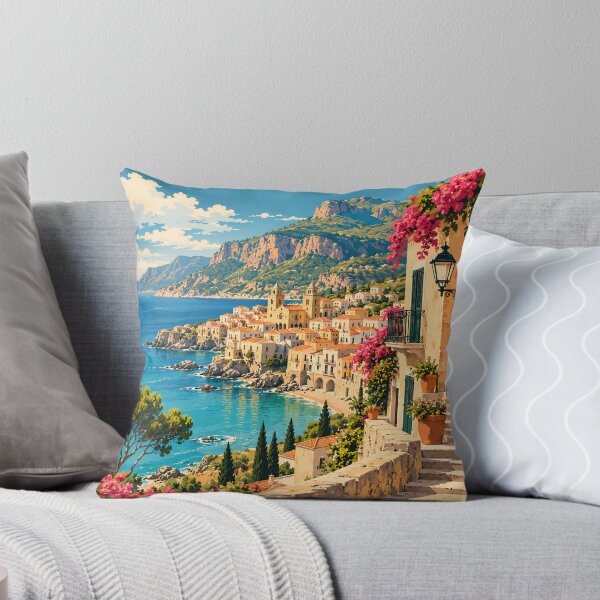 Item preview, Sicily Italy Retro Mediterranean Coast designed and sold by Imaginationbeyond.
