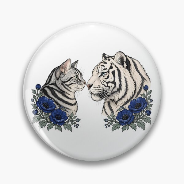 Item preview, Silver Tabby Cat White Tiger Anemone designed and sold by Old's Cool Cat Studio.