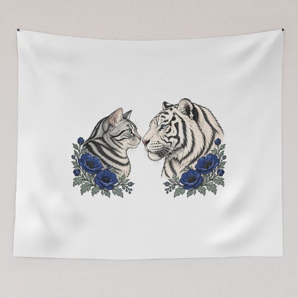 Item preview, Silver Tabby Cat White Tiger Anemone designed and sold by Old's Cool Cat Studio.