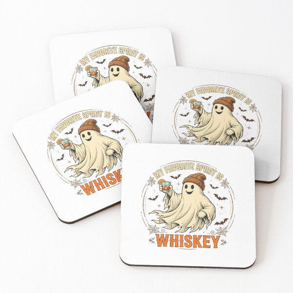 Aperçu de l'œuvre T-shirt Ghost Whiskey Halloween « Mon spiritueux préféré » créée et vendue par Maladies.