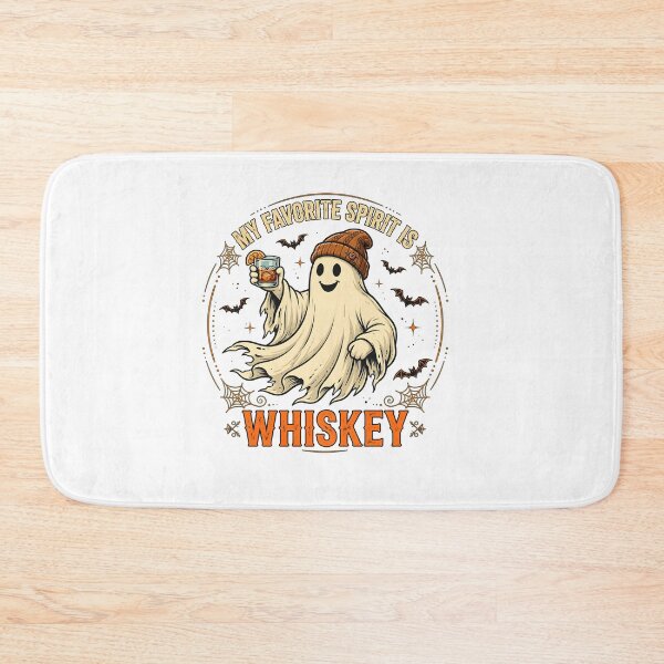 Aperçu de l'œuvre T-shirt Ghost Whiskey Halloween « Mon spiritueux préféré » créée et vendue par Maladies.