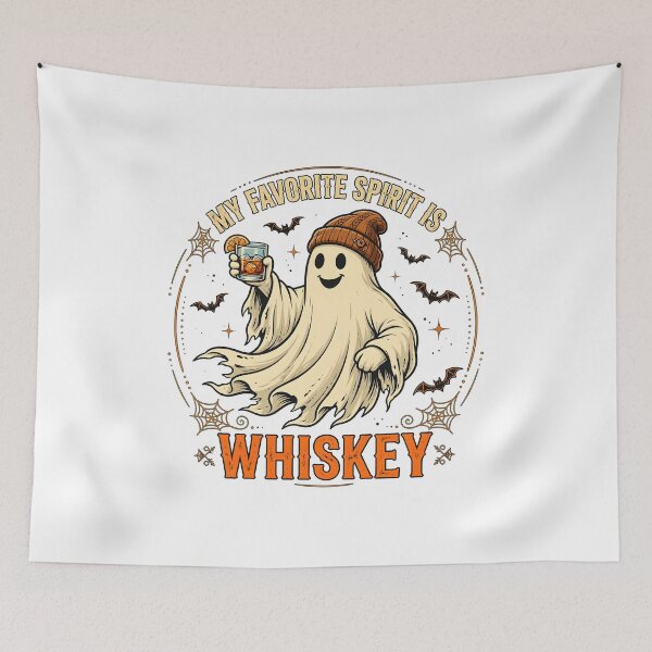 Item preview, Ghost Whiskey Halloween "My Favorite Spirit" Tee designed and sold by Maladies.