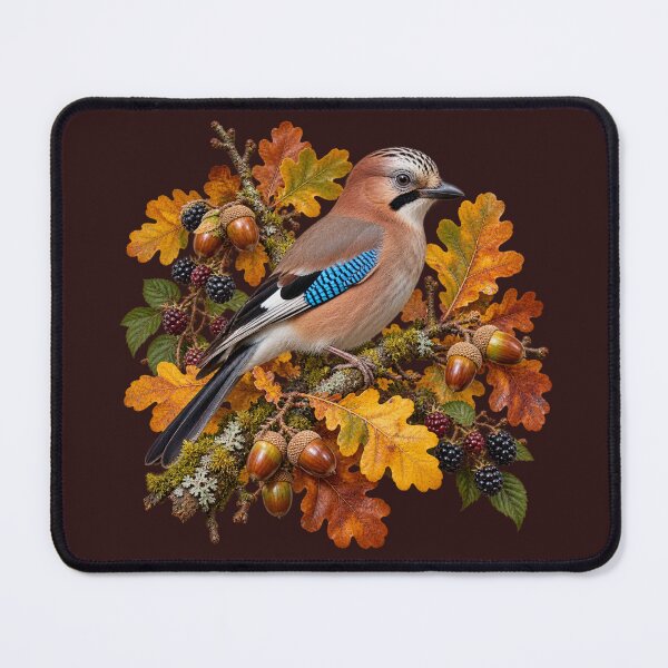 Item preview, Autumn Jay – Oak Leaves and Blackberry Woodland Portrait designed and sold by Golden Era Studio.