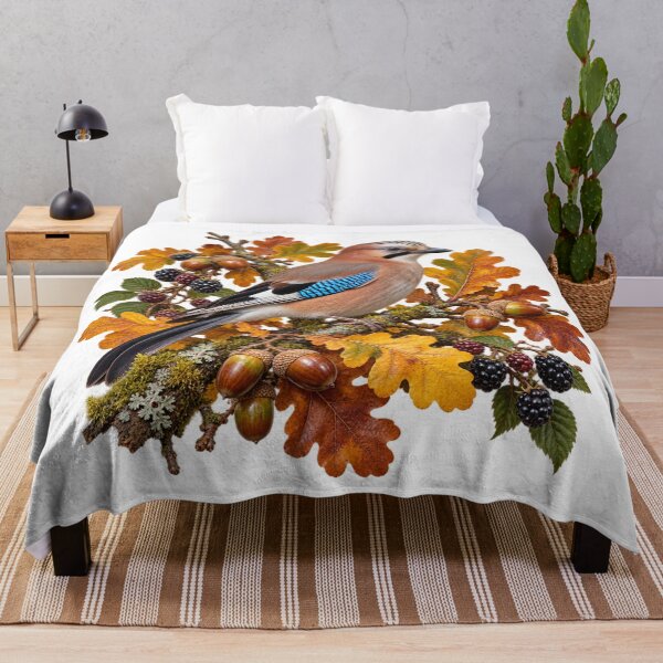 Item preview, Autumn Jay – Oak Leaves and Blackberry Woodland Portrait designed and sold by Golden Era Studio.