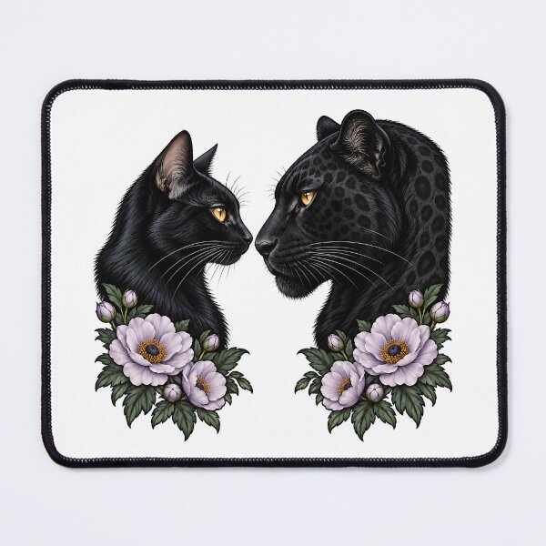 Item preview, Black Cat Panther Purple Flower designed and sold by Old's Cool Cat Studio.