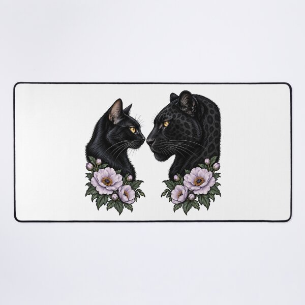 Item preview, Black Cat Panther Purple Flower designed and sold by Old's Cool Cat Studio.