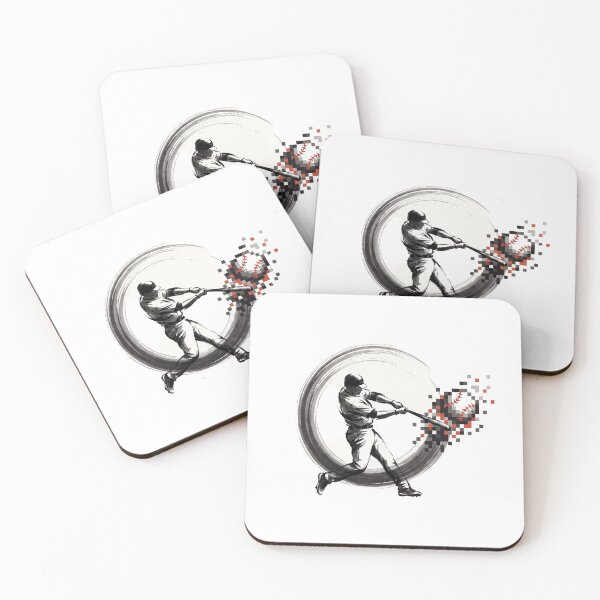 Item preview, Sumi-E Baseball Home Run Swing with Zen Circle and Pixel Ball designed and sold by Sumi-Pixel.