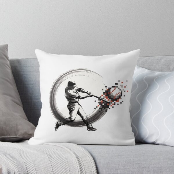 Item preview, Sumi-E Baseball Home Run Swing with Zen Circle and Pixel Ball designed and sold by Sumi-Pixel.