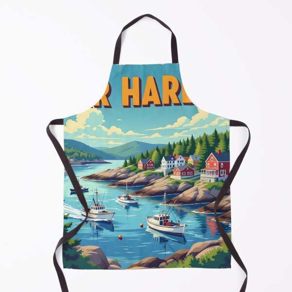 Item preview, Bar Harbor Maine – Vintage Coastal Travel Poster designed and sold by LSVart.