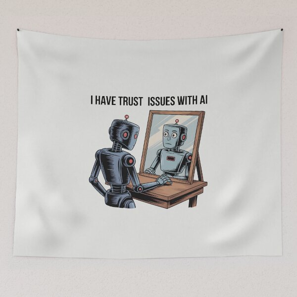 Item preview, I Have Trust Issues with AI – Funny Artificial Intelligence Humor designed and sold by Jollys-ArtShop.