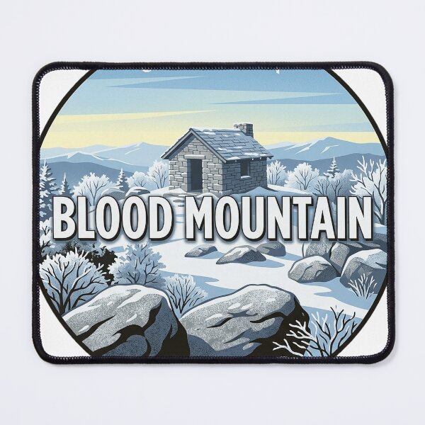 Artikelvorschau, Blood Mountain Georgia Winter Stone Shelter Round Badge Sticker entworfen und verkauft von DetourDgn.