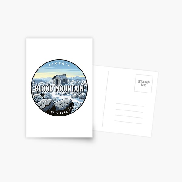 Item preview, Blood Mountain Georgia Winter Stone Shelter Round Badge Sticker designed and sold by DetourDgn.