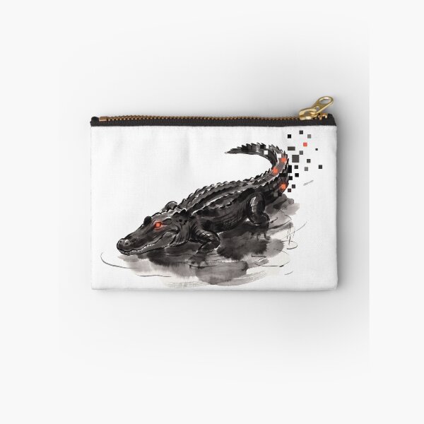 Item preview,  Sumi-E Alligator in the Swamp, Pixel Dissolve Gator Ink Art designed and sold by Sumi-Pixel.