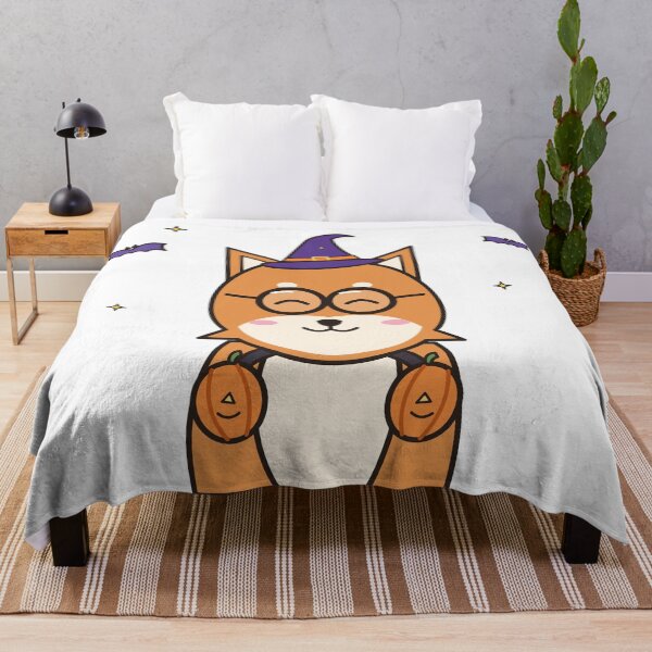 Item preview, Cool Shiba Inu Witch with Glasses and Pumpkin Headphones – Halloween Dog designed and sold by Aurora Prints.