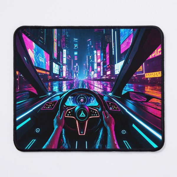 Item preview, Cyberpunk Car Cockpit Driving Neon City Street designed and sold by 5KQuality.