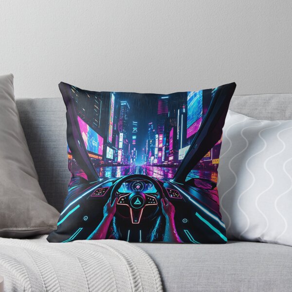 Item preview, Cyberpunk Car Cockpit Driving Neon City Street designed and sold by 5KQuality.