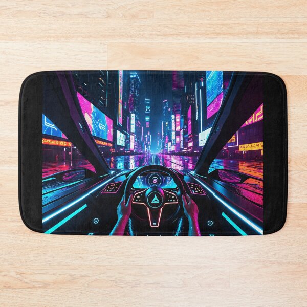 Item preview, Cyberpunk Car Cockpit Driving Neon City Street designed and sold by 5KQuality.