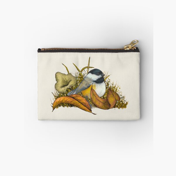 Item preview, Chickadee BIRD in Autumn, Leaves and Grass, Nature Illustration designed and sold by JoyfulWhimsy.