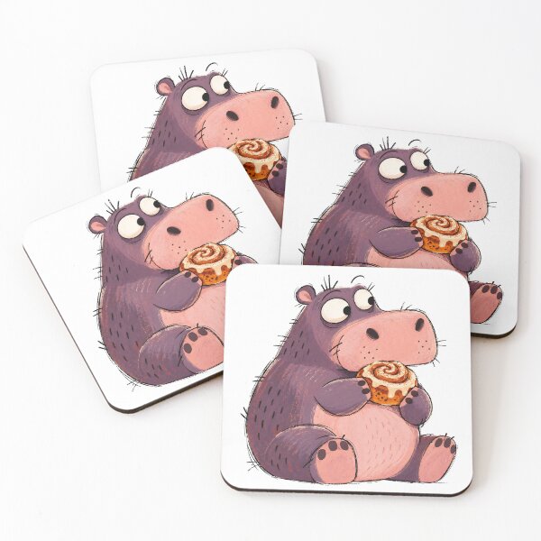 Item preview, Hippopotamus with a Cinnamon Bun designed and sold by The-Art-of-D.