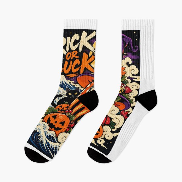 Aperçu de l'œuvre Daruma d'Halloween – Farce ou chance | Art japonais d'Halloween créée et vendue par KASUMINK.