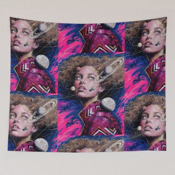 Item preview, Girl and planets designed and sold by Creative Line Prints.