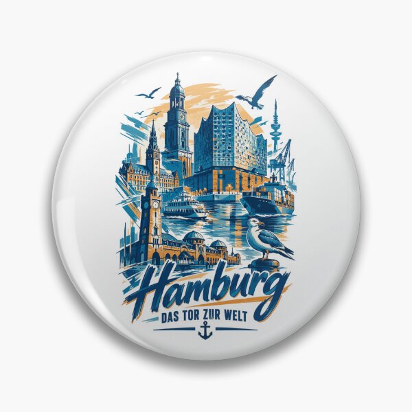 Artikelvorschau, Hamburg Silhouette – Das Tor zur Welt Design entworfen und verkauft von Pineapple-Tree.