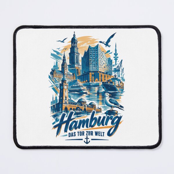 Artikelvorschau, Hamburg Silhouette – Das Tor zur Welt Design entworfen und verkauft von Pineapple-Tree.