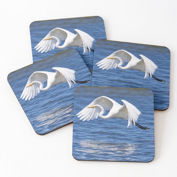 Item preview, Great Egret Taking Flight Over Blue Water designed and sold by Kimberly Palmer.