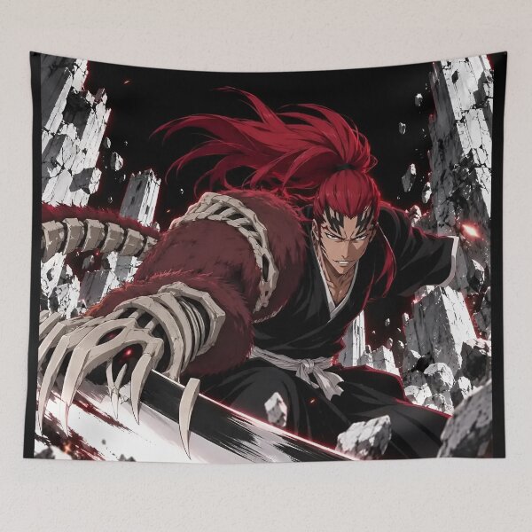 Item preview, Crimson Samurai Warrior – Red Hair Sword Fighter Anime Inspired Art designed and sold by Dyan4.