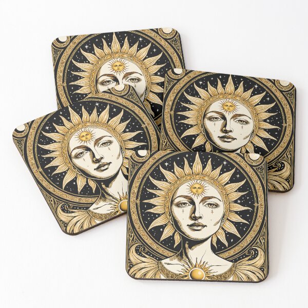Aperçu de l'œuvre ntage Celestial Sun Tarot Card Goddess créée et vendue par 5KQuality.