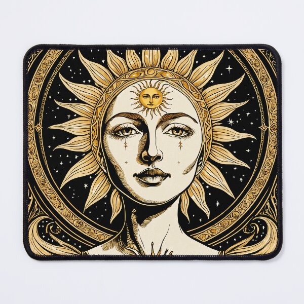 Aperçu de l'œuvre ntage Celestial Sun Tarot Card Goddess créée et vendue par 5KQuality.