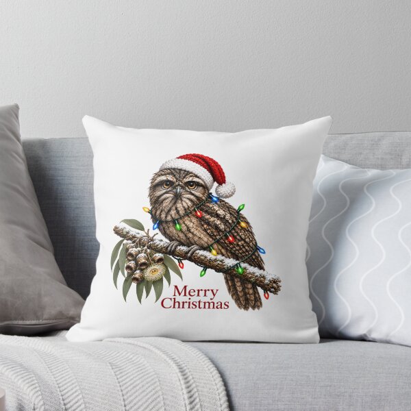 Aperçu de l'œuvre Podarge gris de Noël – Oiseau australien Joyeux Noël créée et vendue par SVALANART.