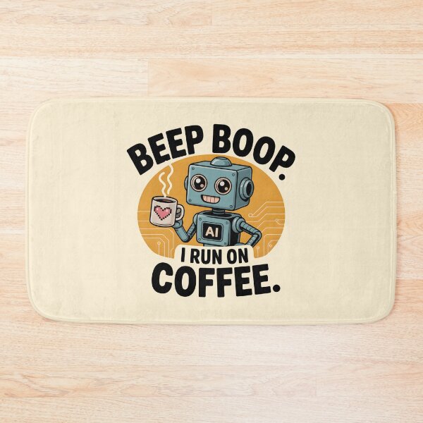 Item preview, Beep Boop, I Run on Coffee – Funny AI Coffee Humor Design designed and sold by Jollys-ArtShop.