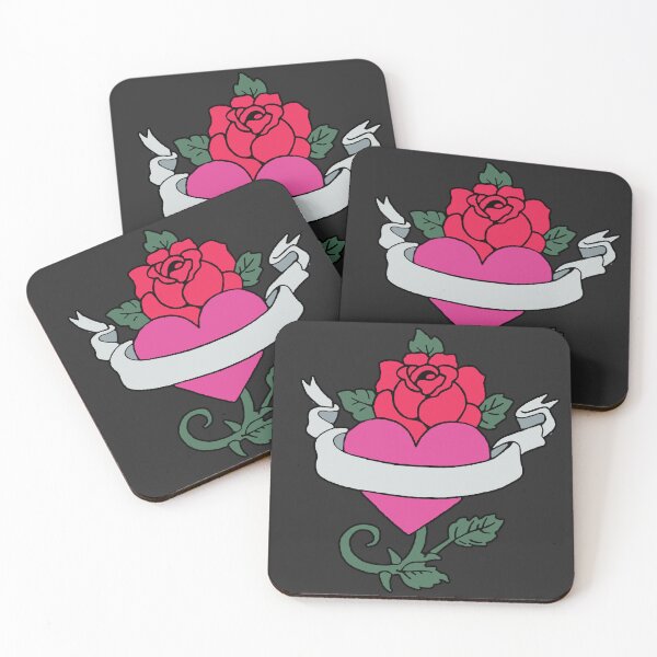 Item preview, Heart and Red Rose with Banner designed and sold by darksteel101.