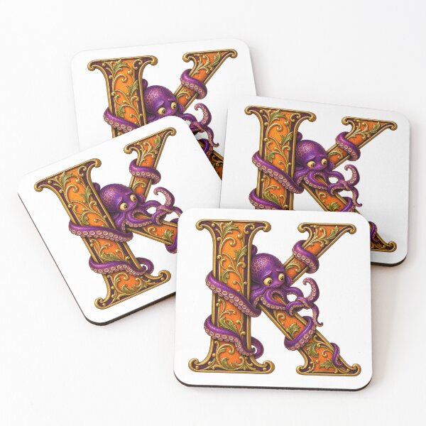 Item preview, THE HAUNTED LETTERS COLLECTION - K — KRAKEN’S KNOT designed and sold by WheelieGdArt.